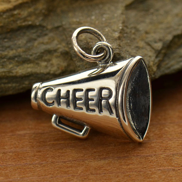 50pcs Cheer Charms I Love To Cheer Charm Antique Silver Tone 14x10mm cf1823