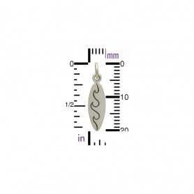 Sterling Silver Surfboard Charm - Sports Charms 21x4mm