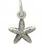 Sterling Silver Tiny Textured Starfish Charm 14x8mm