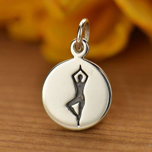 Sterling Silver Yoga Charm - Tree Pose 16x10mm - Product Details | Nina ...