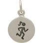 Sterling Silver Runner Charm - Sports Charms 16x10mm