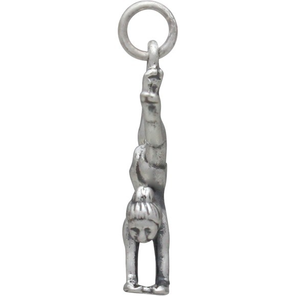 Sterling Silver 3D Vaulting Male Gymnast Charm 