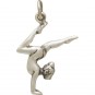 Sterling Silver Gymnast Charm - Sports Charms - 3D 24x11mm