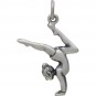 Sterling Silver Gymnast Charm - Sports Charms - 3D 24x11mm