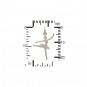 Sterling Silver Flat Ballerina Charm 23x12mm