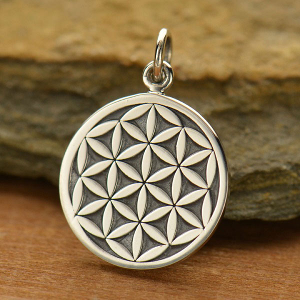 Flower Mandala Earrings Sacred Geometry Gold Silver Big Minimalist Pendant Jewelry Design Logo Abstract Style Flower Of Life Dangle Drop