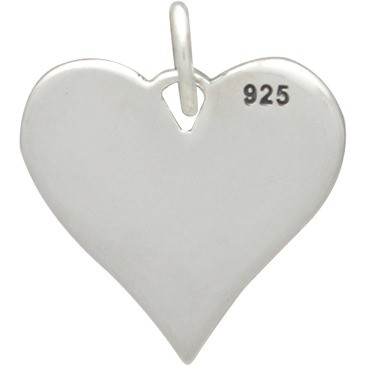 Silver Word Charm- Heart Shape- Love You to the Moon 16x14mm