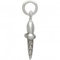 Sterling Silver Ice Cream Cone Charm - Food Charm 19x8mm