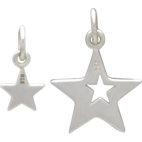 Sterling Silver Star Charm - Set - Large and Small Star