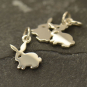 Sterling Silver Bunny Charm - Animal Charms - Flat 15x11mm