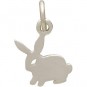 Sterling Silver Bunny Charm - Animal Charms - Flat 15x11mm