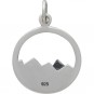Sterling Silver Mountain Charm - Openwork 22x15mm