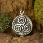 Sterling Silver Amulet Charm - Triple Spiral 18x12mm