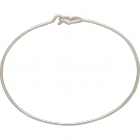 Sterling Silver Charm Bracelet - Heart Hook and Eye Closure
