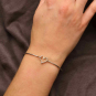 Sterling Silver Charm Bracelet - Heart Hook and Eye Closure