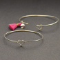 Sterling Silver Charm Bracelet - Heart Hook and Eye Closure