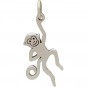 Sterling Silver Monkey Charm - Flat 25x10mm