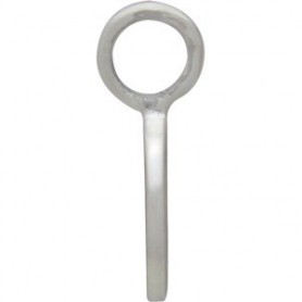 Sterling Silver Etched Sitting Cat Charm 13x8mm