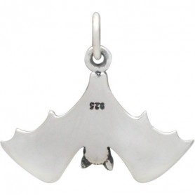  Sterling Silver Realistic Bat Charm 17x20mm