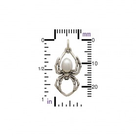 Sterling Silver Realistic Spider Charm 24x12mm