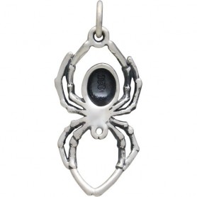 Sterling Silver Realistic Spider Charm 24x12mm