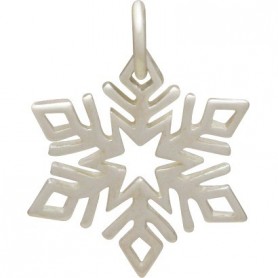 Sterling Silver Small Snowflake Charm 19x14mm
