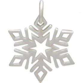 Sterling Silver Small Snowflake Charm 19x14mm