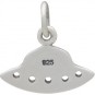 Sterling Silver Flying Saucer Charm - Flat 13x14mm