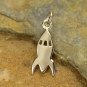 Sterling Silver Rocket Ship Charm - Flat 19x6mm