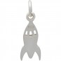 Sterling Silver Rocket Ship Charm - Flat 19x6mm