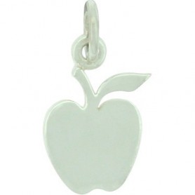 Sterling Silver Apple Charm - Flat 16x8mm