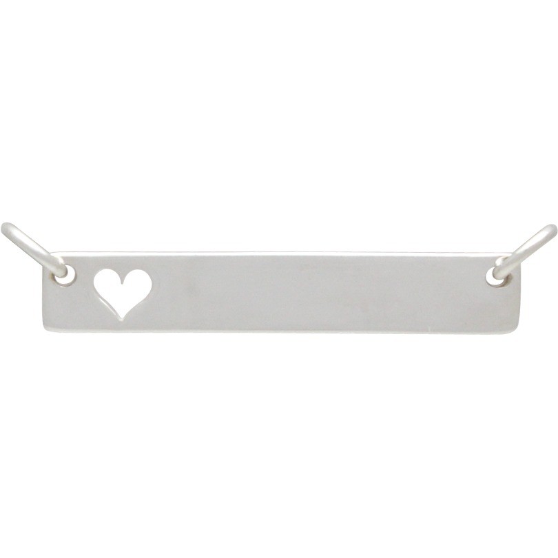 Silver Stamping Blank Pendant  with Heart DISCONTINUED