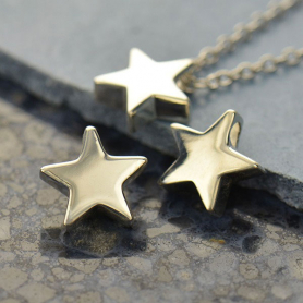 Sterling Silver Beads - Small Star 9x9mm