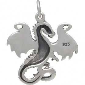 Sterling Silver Fairy Tale Dragon Charm 24x20mm