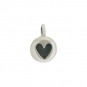 Sterling Silver Tiny Heart Charm - Etched Heart Dangle