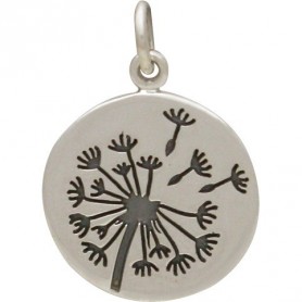 Sterling Silver Large Dandelion Charm 20x15mm