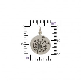 Sterling Silver Large Dandelion Charm 20x15mm