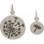  Sterling Silver Dandelion Charm - Set