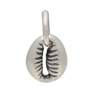  Sterling Silver Small Cowrie Shell Charm 10x6mm