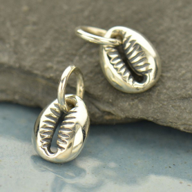 Sterling Silver Small Cowrie Shell Charm 10x6mm