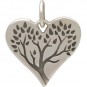 Sterling Silver Tree of Life Charm on Heart 16x13mm