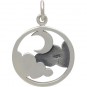 terling Silver Cloud Pendant with Moon - Openwork 21x15mm