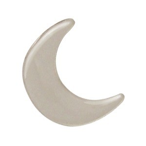 Sterling Silver Beads - Small Moon 9x7mm