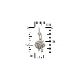 Sterling Silver Paint Brush and Palette Charm 19x8mm