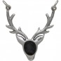 Jewelry Supplies - Stag Head Pendant Silver Links 33x24mm