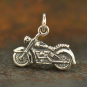 Sterling Silver Motorcycle Charm - Hobby Charms 13x15mm