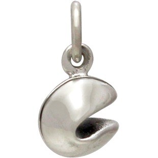 Silver FORTUNE COOKIE Chinese Food Lucky CHARM PENDANT *NEW* 