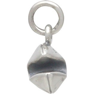Sterling Silver Small Fortune Cookie Charm 12x17mm