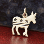 Sterling Silver Democratic Donkey Charm 15x12mm