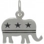 Sterling Silver Republican Elephant Charm 15x13mm